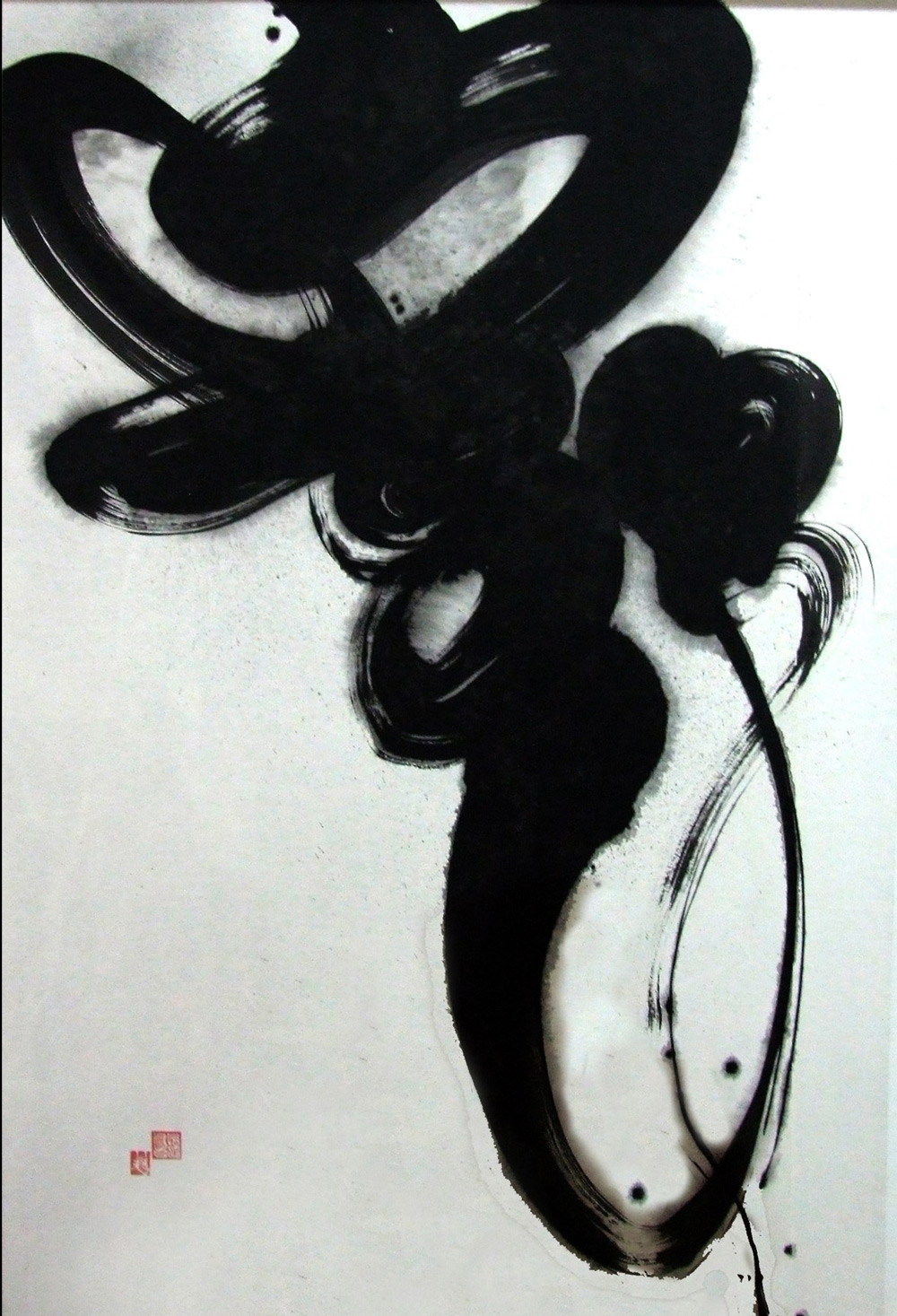 حبر على ورق 200x130  - فن الخط المنغولي التقليدي