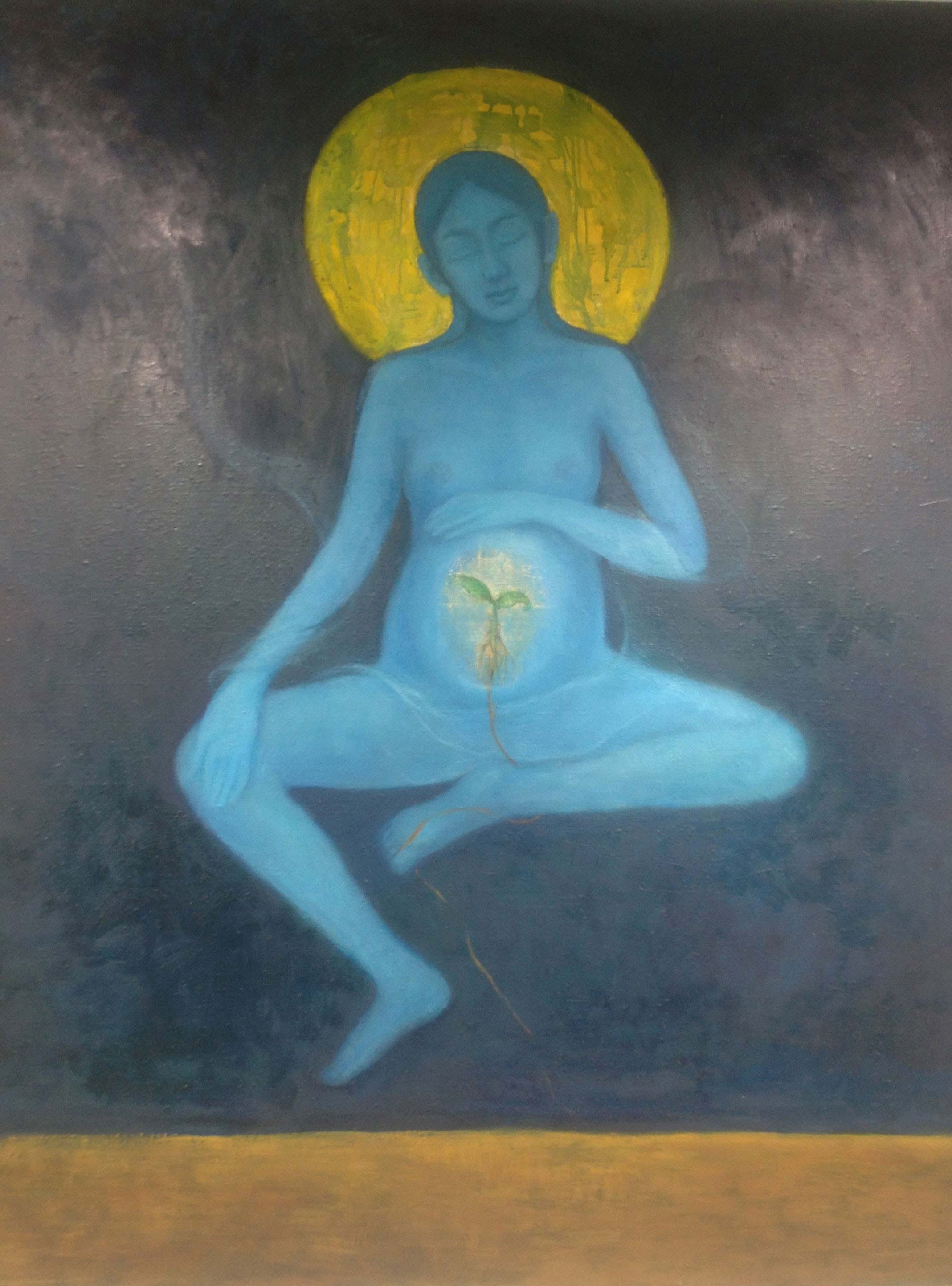 A painting on Mongolian felt by Muujii